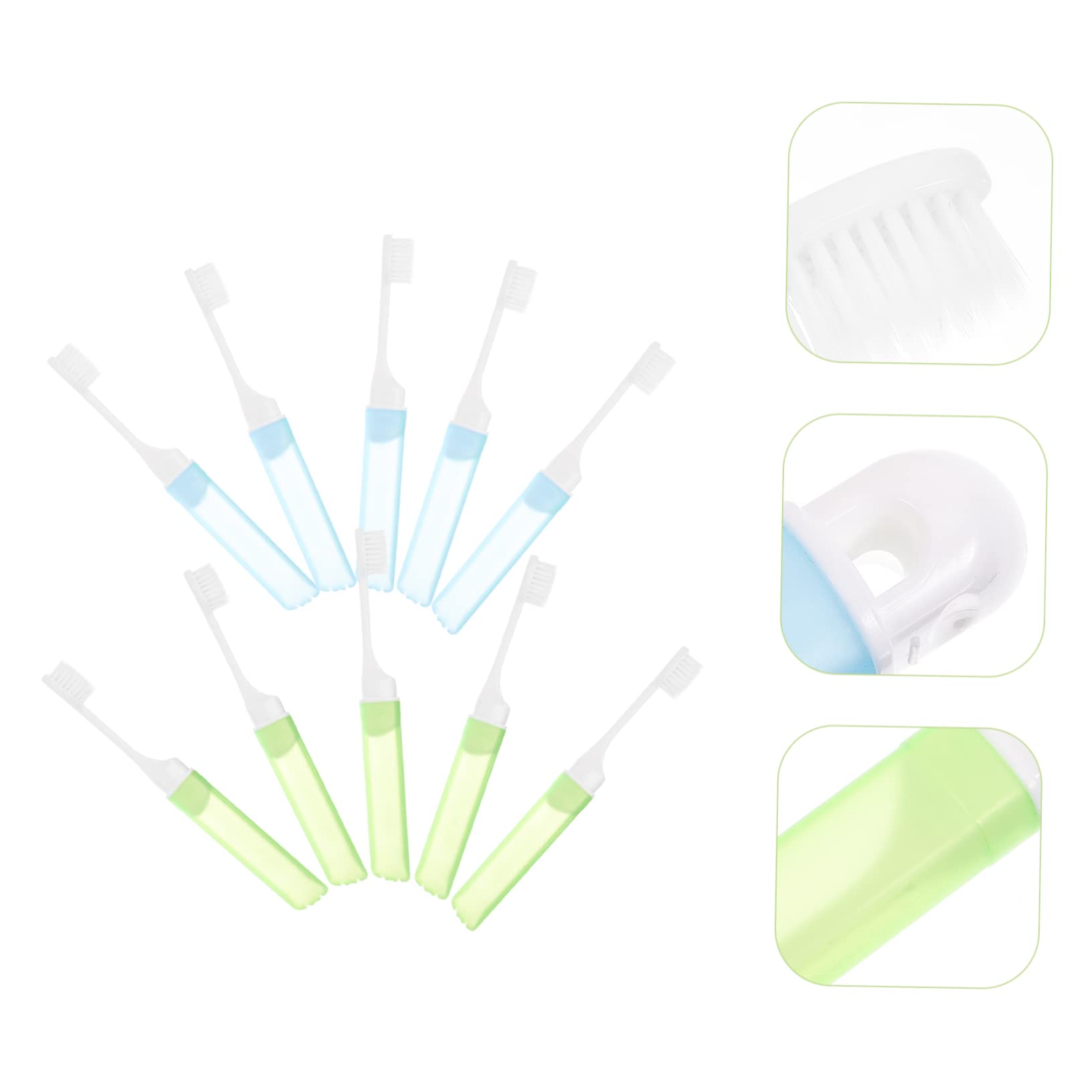 FRCOLOR 3 Set Spazzolini Pieghevoli Viaggio Spazzolino Portatile E Design Compatto Per Campeggio Affari Setole Morbide Per Gengive Sensibili 10 Pezzi*3