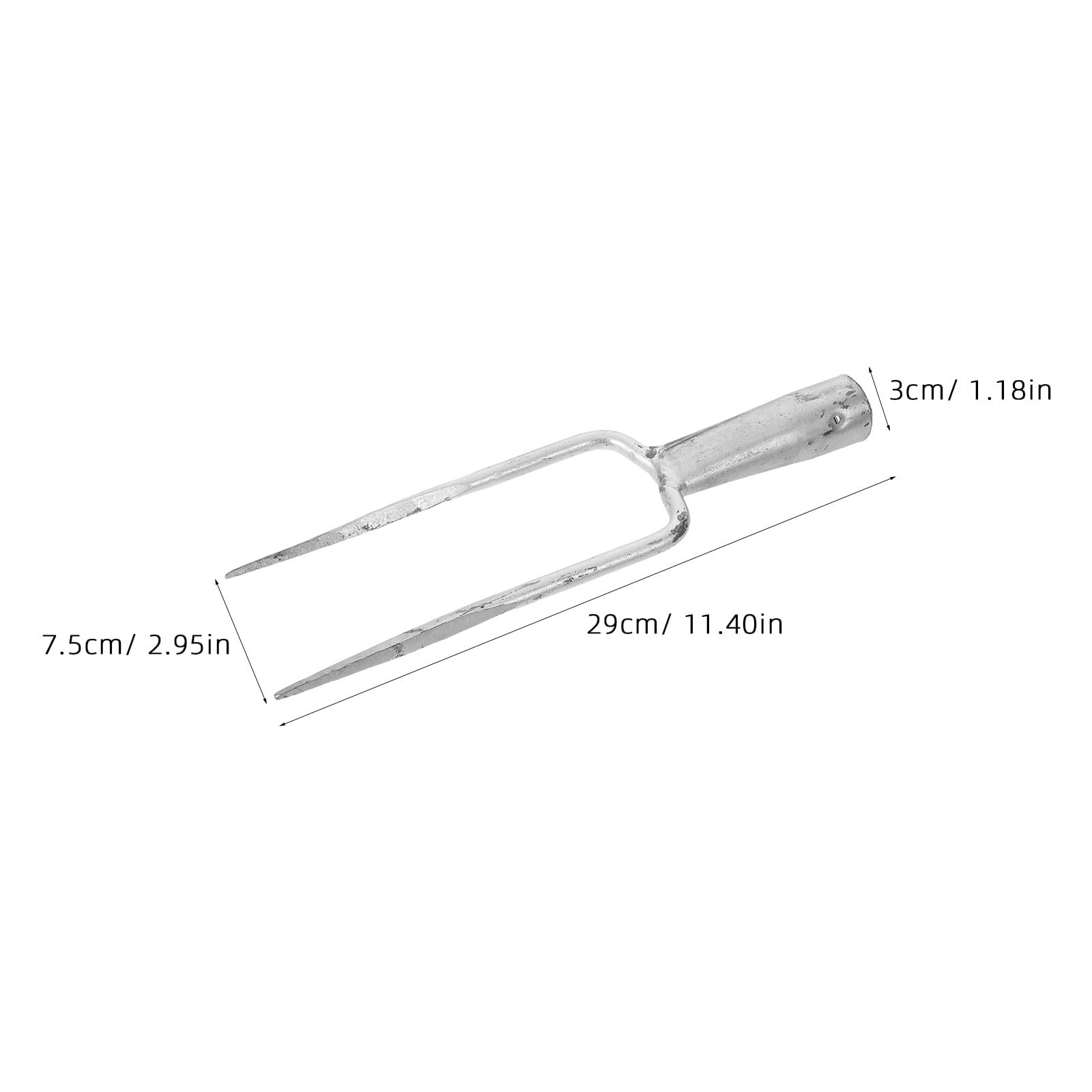 Fourche Robuste Design Ergonomique en Acier à Deux Dents Tête en Acier Solide pour Ameublir Sol et Ratisser pour Jardinage Extérieur