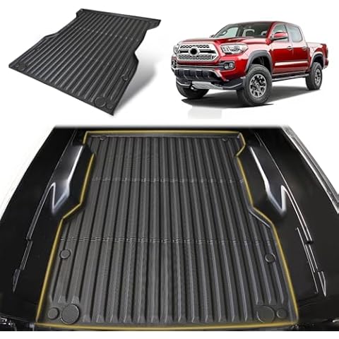EZAPEX Truck Bed Mat Compatible with Toyota Tacoma 2024 | 5FT Bed Liner | TPE All-Weather Heavy Duty Bed Cargo Accessories Cover