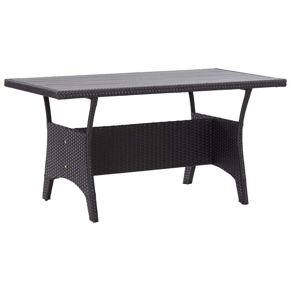vidaXL Mesa de Jardín Patio Terraza Balcón Salón Sala de Estar Muebles Mobiliario Soporte Exterior Cocina Ratán Sintético Negro 120x70x66 cm