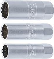 BGS 6858 | Zündkerzen-Einsatz-Satz Zwölfkant | 3-tlg. | 10 mm (3/8) | SW 14 - 16 - 18 mm | Zündkerzenschlüssel