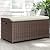 YITAHOME Outdoor Storage Bench, 70 Gallon PE Rattan Patio Storage Bench w/Handles and Soft Cushion,Outdoor Storage Box for Patio, Yard, Lawn, Garden
