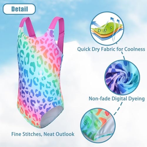 Image of Girls One Piece Swimsuits Tie Dye Bathing Suit for Girls Hawaiian Swimwear 3-16 Years