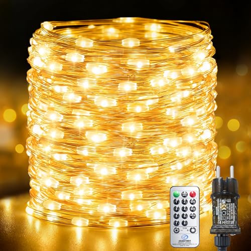 Bzavor 10M 100 LED Lichterkette Innen mit Stecker und Memory...