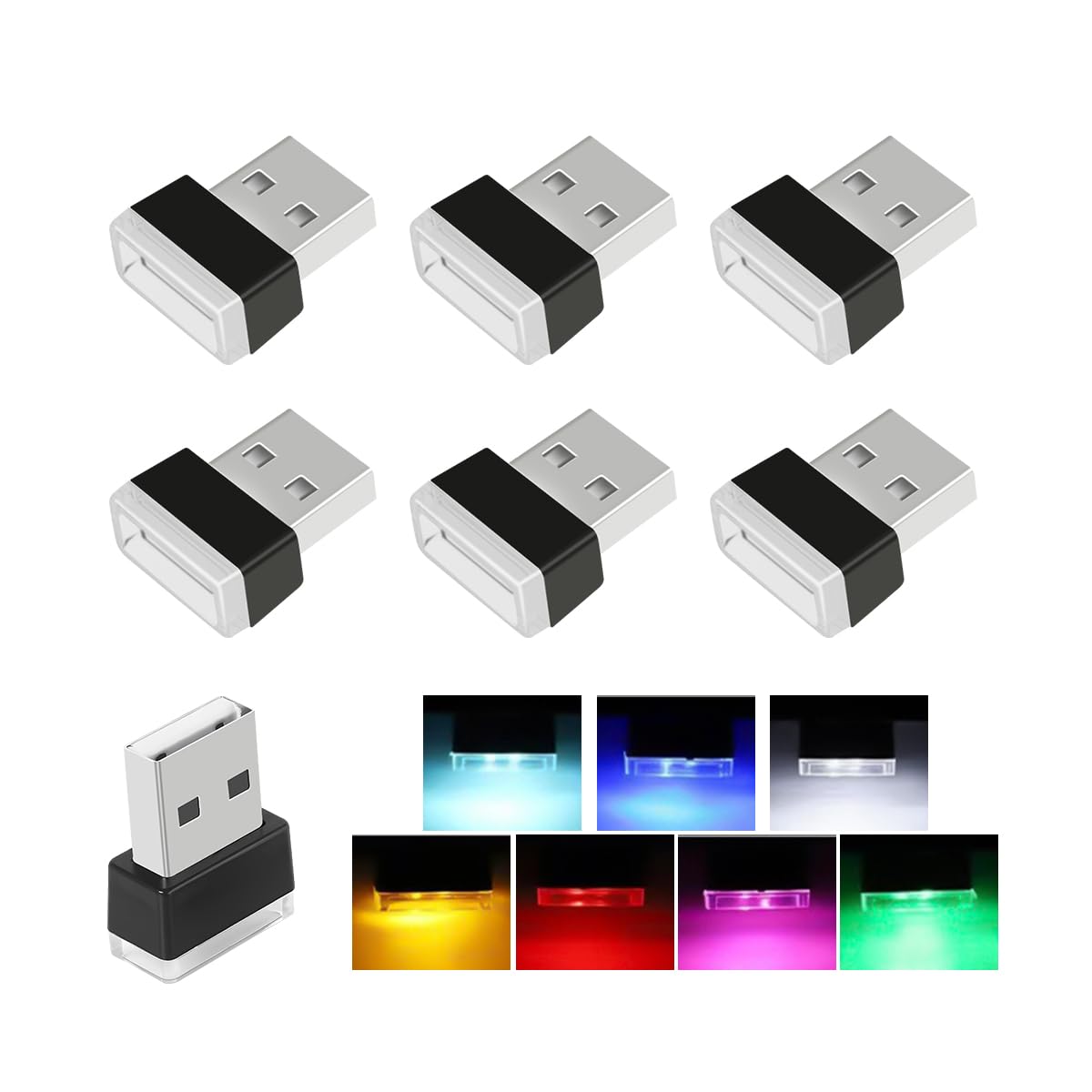 Mini Type-C RGB Light Brightness Adjustable 8 Color Changeable For Car - View #5