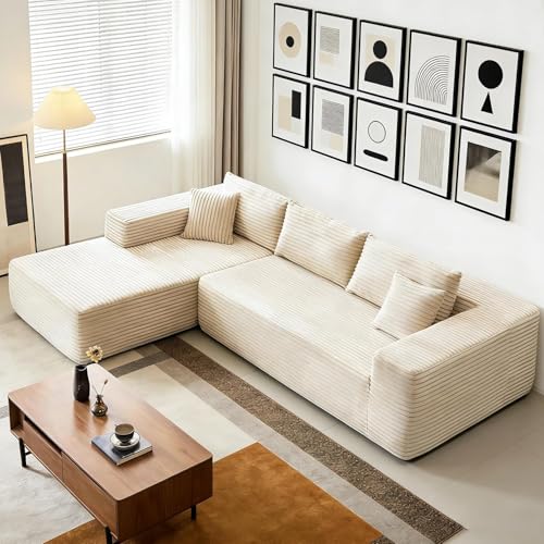 100" Cloud Modular Sectional Sofa, L Shaped Couch, Deep Seat