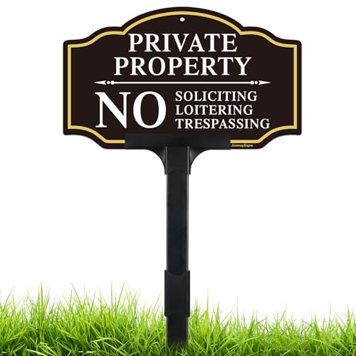 Private Property No Trespassing Sign With Adjustable Height Stake Kit