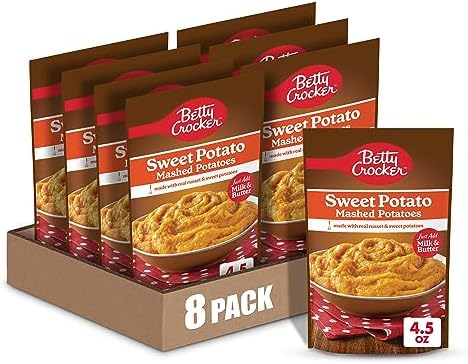 Betty Crocker Sweet Potato Mashed Potatoes, 4.5 oz, 8 Pack