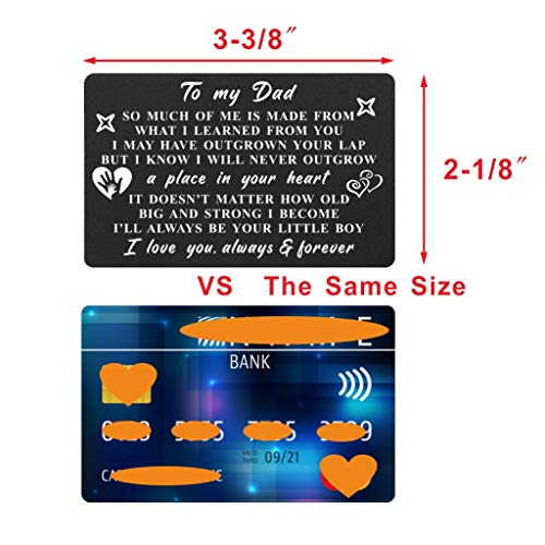 DEGASKEN Dad Gifts from Son, I Love You Dad Wallet Card, So Much of Me is Made from You, Fathers Day Card from Son3