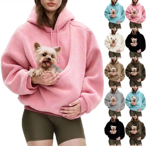 HUIFUAO Sudaderas con capucha con bolsa de canguro, sudaderas novedosas con bolsillos para perros, divertidas sudaderas con capucha para gatos y cachorros, lindas sudaderas con capucha para portabebés