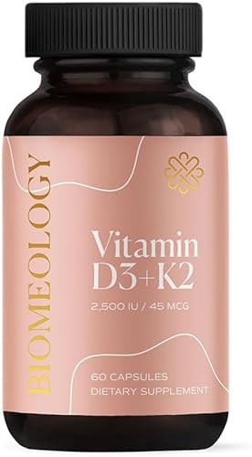 Vitamina D3 + K2 para mujeres para embarazo, lactancia, fertilidad y apoyo a la salud inmune (60 cápsulas)
