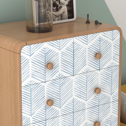 Image of OSECAGE Geometric Peel and Stick Wallpaper Blue Contact Paper 17.3''x78.8''