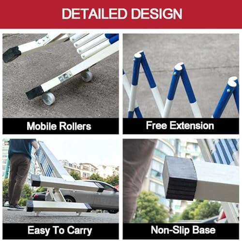 Adjustable Folding Fence with Movable Design & Dual Side Wheels – Ideal for Public Events, Streets, and Crowd Control Solutions