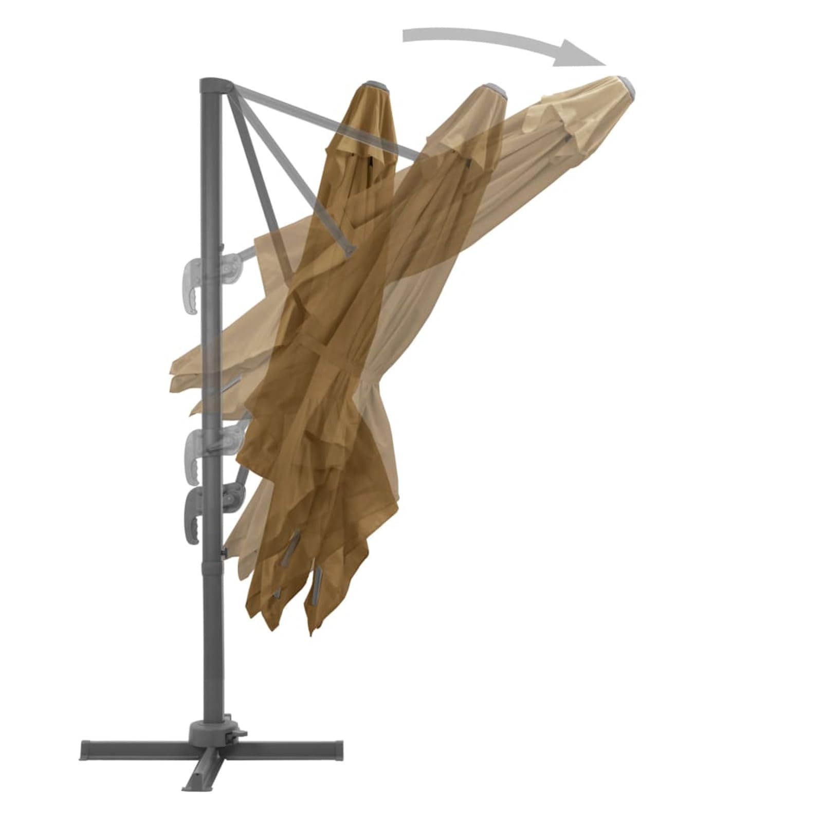 Homgoday Sombrilla de jardín con Base portátil Gris Taupe Sombrilla de Jardín,Protección UV Sombrilla Jardín Grande Orientable Jardín Parasol Balcón 3 x