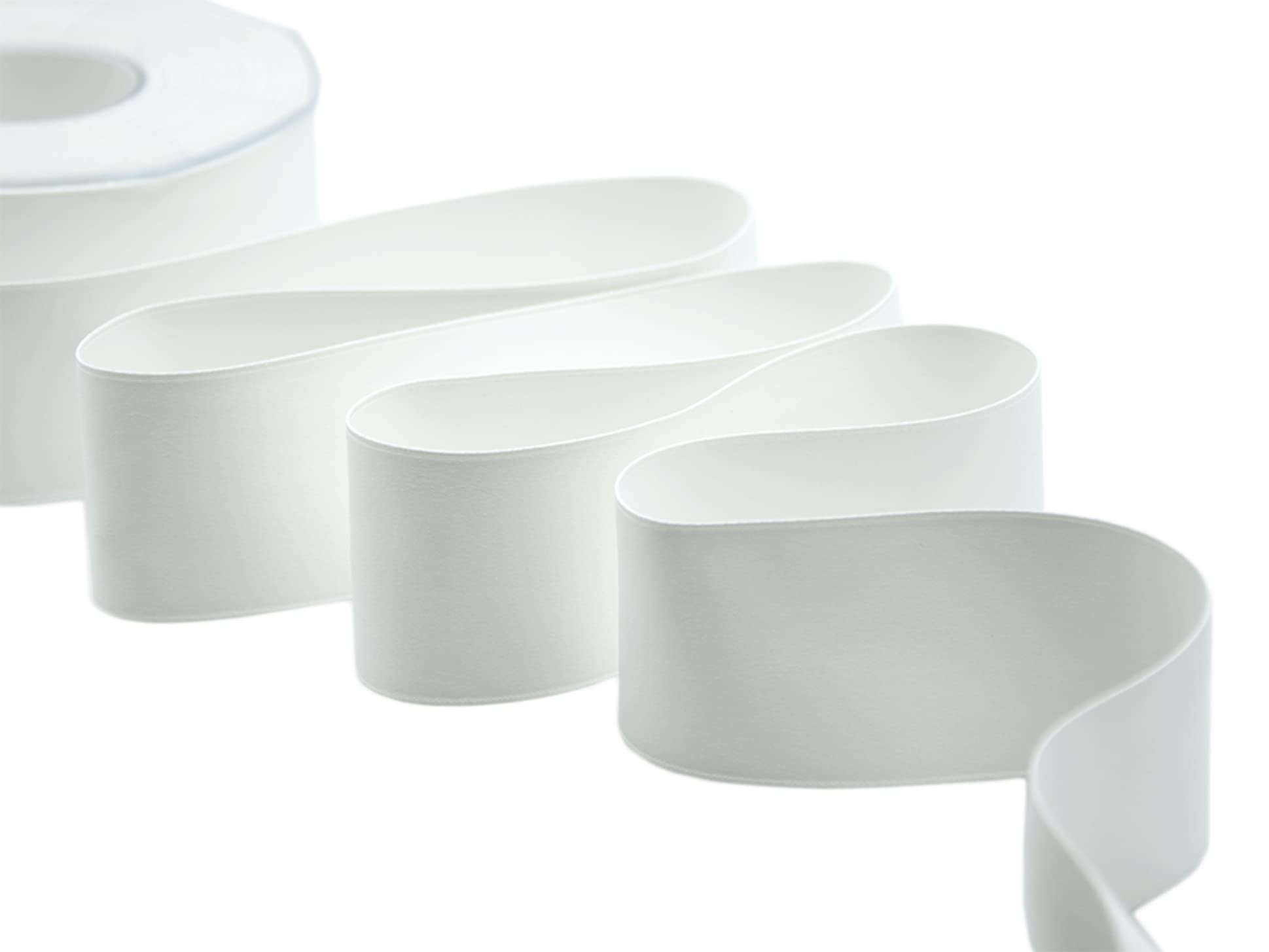 Ruban Coton Furlanis - Ruban Satin Double Face, Tissu Italien - Vert D'eau, 6 X Tissu Blanc