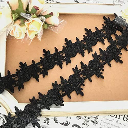 Amazon.co.jp: レース 花柄 黒 薔薇 服飾 素材 材料 レオタードレース