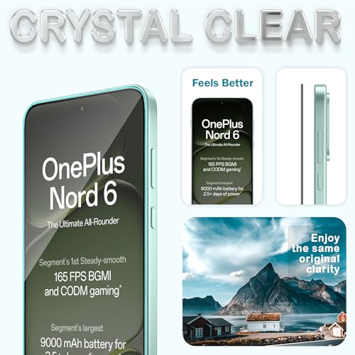Image of ArmourPro Military-Grade Tempered Glass for OnePlus Nord 6-9H Anti Scratch, Edge-to-Edge Coverage, HD Clarity, Smooth Touch, Case Friendly, Easy Installation Kit with Cable Protector