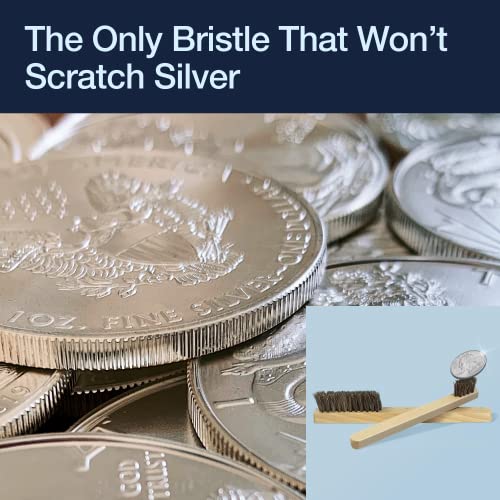 Horsehair Silver Brush Set | 2 Silver Cleaning Brushes For Detail Polish Work | Fine And Heirloom Silverware, Plateware, Jewelry #TOP1