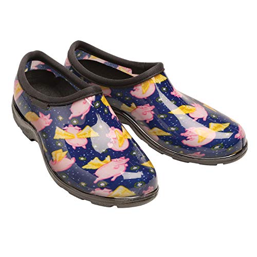 Sloggers Women s Printed Rain and Garden Shoe Fly (Size 10) Boots, Pigs Blue