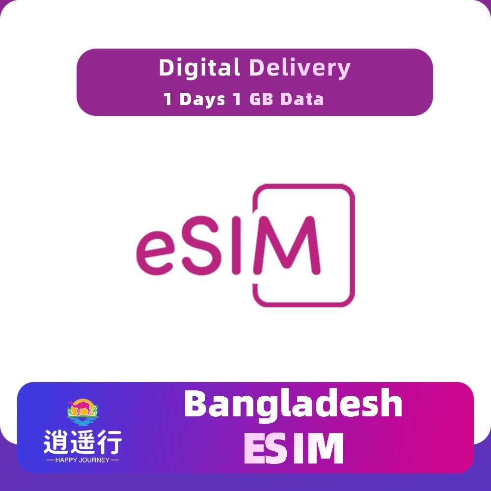 eSIM Card for Bangladesh | Get QR Code Instantly | 5G/4G High-Speed | Hotspot Allow | for Travel, Business & Unlocked Phones (15 Day, 20 GB (Total), 4G, excluding Voice Calls.)