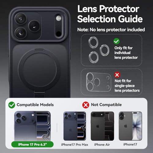Image of AIBEX Back Cover for Apple iPhone 17 Pro MagSafe Compatible with OStand Ring Kickstand Magnetic Metal Alloy Ring | Wireless Charging | Thin Scratch Resistant Armor | ShockProof Protective Case - Black