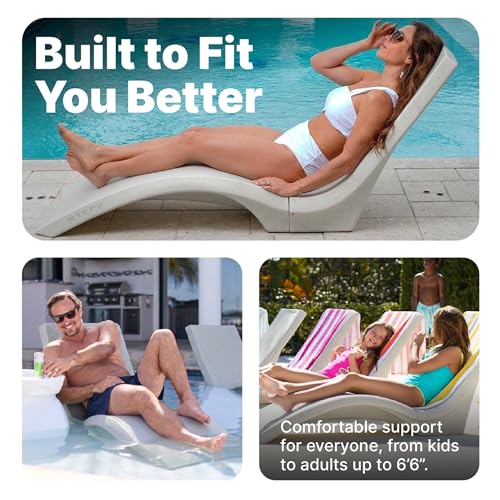 Image of Step2 Vero Pool Lounger, in-Pool Chaise Lounge Chair for Tanning Ledges up to 12 in, Outdoor Patio Chair, Weighted, Grey w /Speck