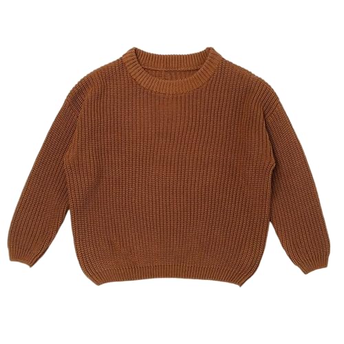 Suéter de bebé Personalizado con Nombre Bordado para niñas Ropa de Punto Infantil Abrigo Invierno Tejido cómodo y cálido Prenda otoño (Brown, 6-12 Months)