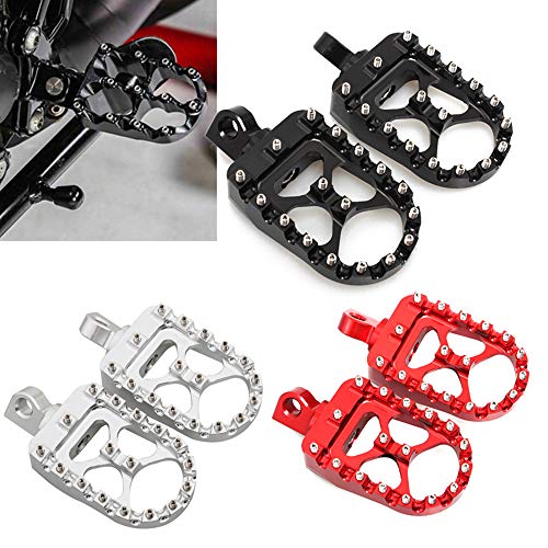 MIGHTYDUTY Wide Foot Pegs, Motorcycle Foot Pegs Universal Modified Screw Non-slip CNC Pedal Foot Front and Rear Aluminum Alloy for harley Dyna Softail 883 (black)