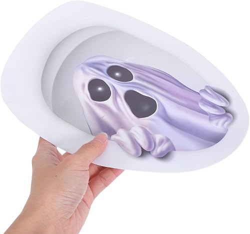 Miniatura 3 de Cubierta de asiento de inodoro de Halloween, calcomanía 3D de fantasma de terror para fiesta temática de Halloween, decoración del hogar