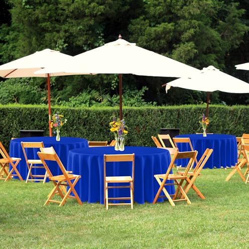 Image of sancua Royal Blue Round Tablecloths 90 Inch (Fit 30-72 Inch Tables), 6 Pack