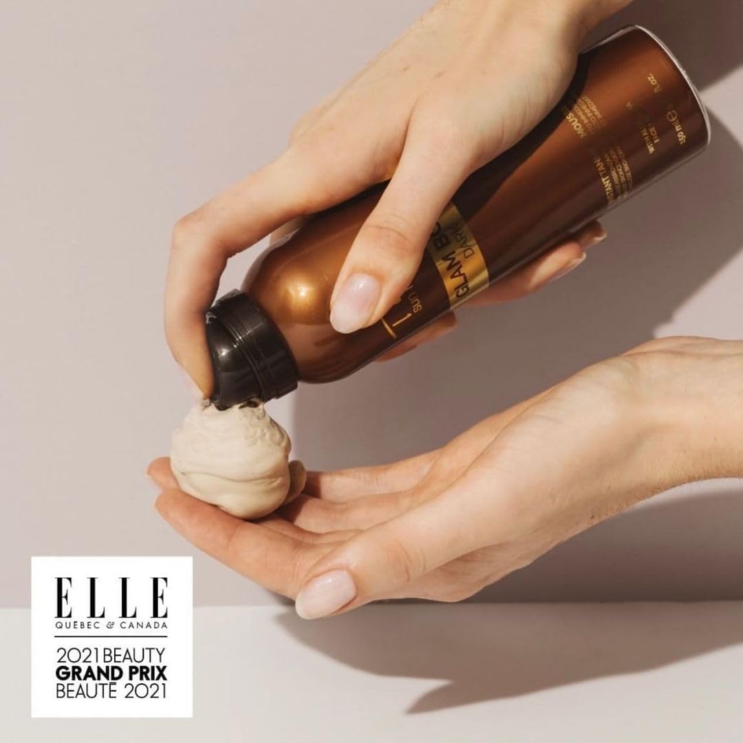 That'so Travel Size - Glam Body Dark - Mousse Tan Autobronzante pour le Visage et le Corps - avec DHA et Aloe Vera - Bronzage Instantané Naturel Bronze - 75 Ml