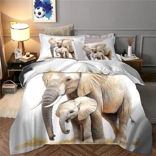 Housse de couette éléphant avec fermeture éclair pour simplifier le lit des enfants