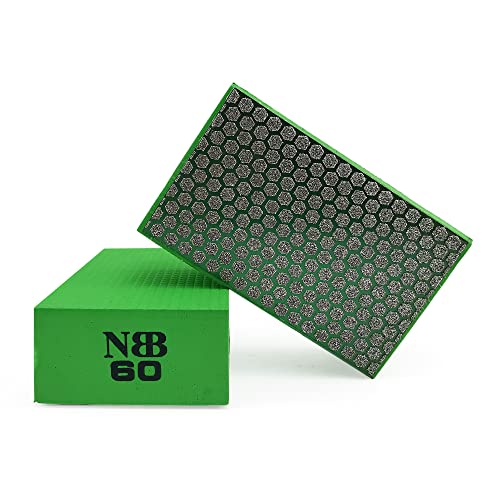 NBB Tampon diamanté pour poncer et polir Les Blocs éponge de Diamant de ponçage Poli tampons à la Main en Diamant avec Dos en Mousse pour broyage Polissage Granit marbre Pierre Verre céramique(60#H)