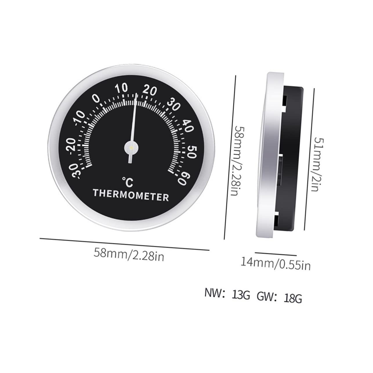 KONTONTY Digital Temperature Monitor Wall Mounted Thermometer for Indoor and Outdoor Use Accurate Temperature Gauge Lightweight Design with Display