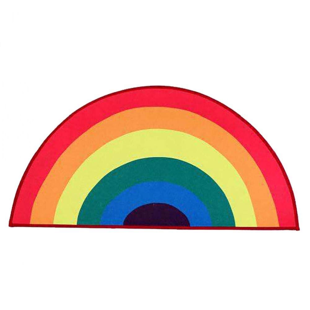 ZYCX123 Rainbow Area Rug, Colourful Floor Mat, Doormat for Children, Living Room, Kitchen, Room Decoration, Prop (L)