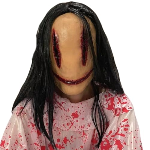 PILUZEAT Demon máscara adulto homem mulher Halloween realista látex de rosto completo horror fantasma monstro sangue universal carnaval cosplay máscara festa familiar temática