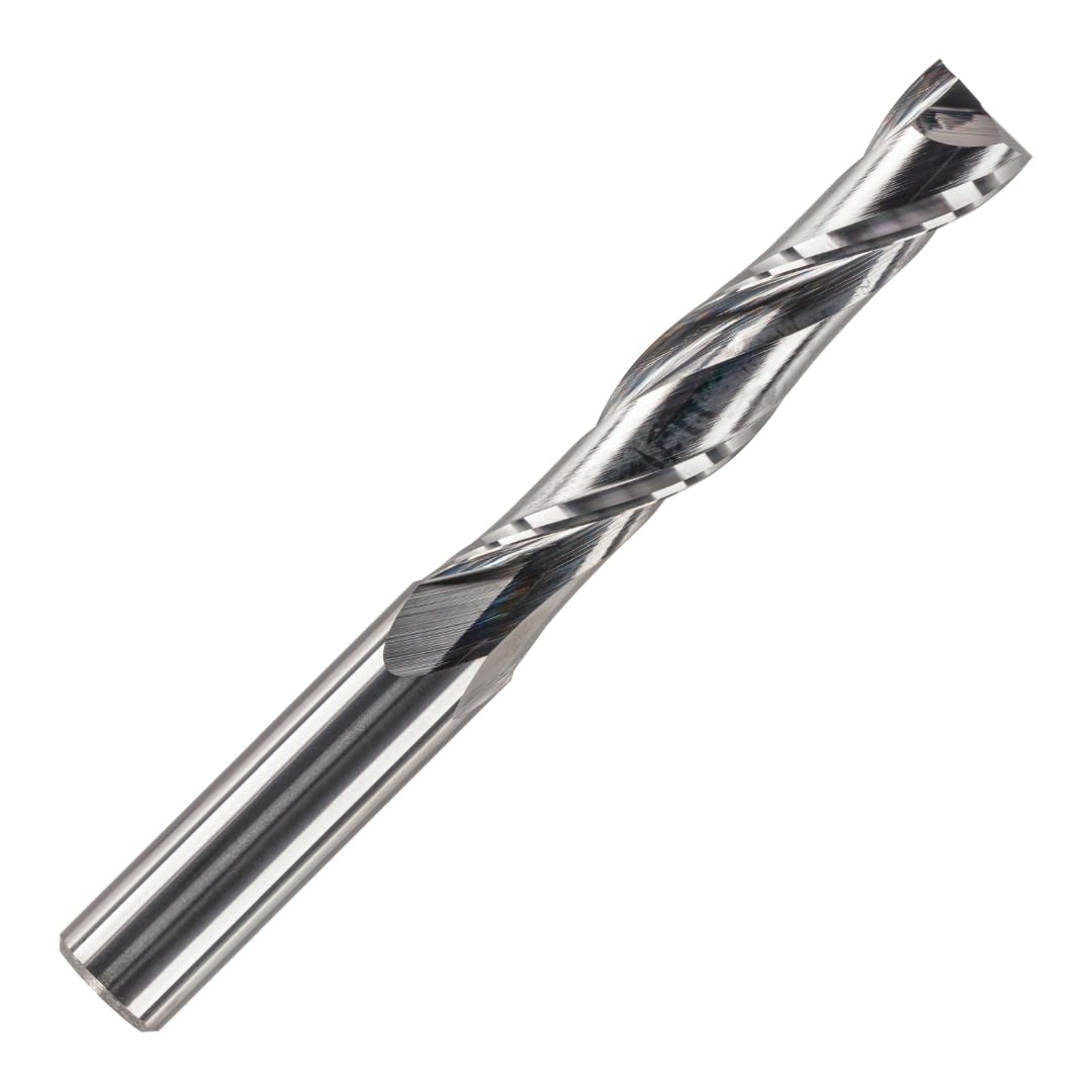 Rennie Tools - 12mm Shank Solid Carbide 2 Flute Up Cut Router Bit 12mm Cutting Diameter x 52mm Flute. CNC Router Cutter / Spiral Flute Cutter End Mill For Routing Soft Wood Hard Wood MDF PVC Plywood