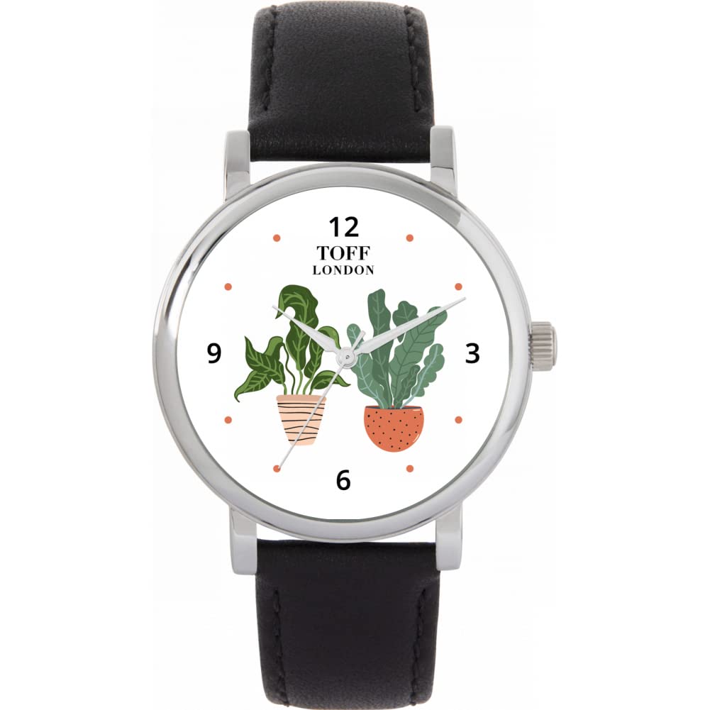 Zegarek damski Toff London House Plants 38 mm Obudowa 3atm Odporny na wodę Niestandardowy mechanizm kwarcowy Luksusowy Modny
