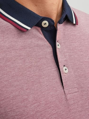 JACK & JONES Herren JJPAULOS Polo SS MP, Port Royal/Rio Red+Cloud Dancer, S – Ansicht 5