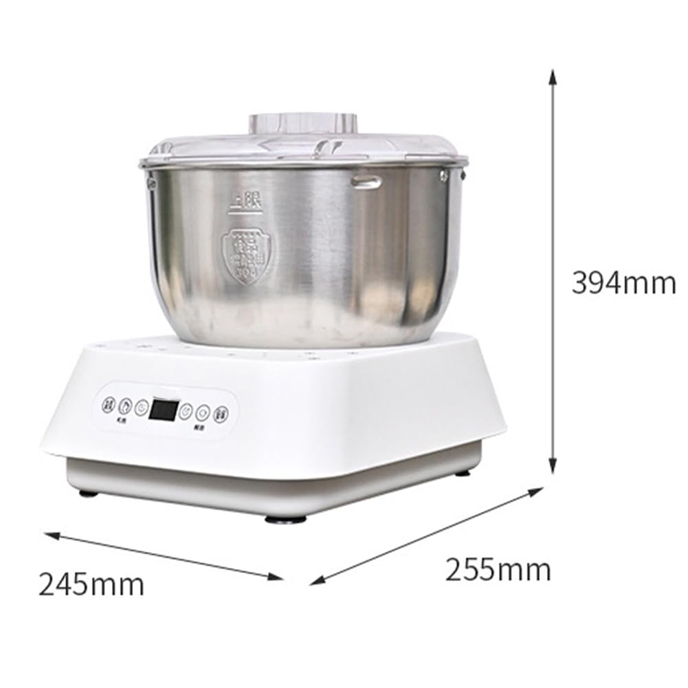 FURLOU Amasadora de Masa Completamente automática, batidora de Masa Vertical eléctrica de 5 litros, Amasado rápido de 15 Minutos, Gancho para Masa y batidora para la mayoría de los Cocineros caseros