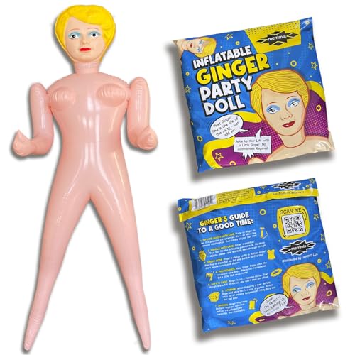 merrimix | 59' Inflatable Blow Up Doll Gag Gifts for Men Women Bachelor Bachelorette Party Favors and Decorations | Funny Surprise Gift for Adults (Ginger in Packaging)