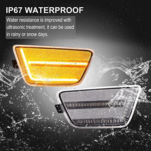 R&F Auto Led Amber Bumper Marker Light Compatible With C'hevy Cruze 2011-2015, For Cruze Limited 2016 Driver And Passenger Side Blinker Lamp Fender Turn Signal Lights, Replace Oem# 95186926, 95186927 #TOP6