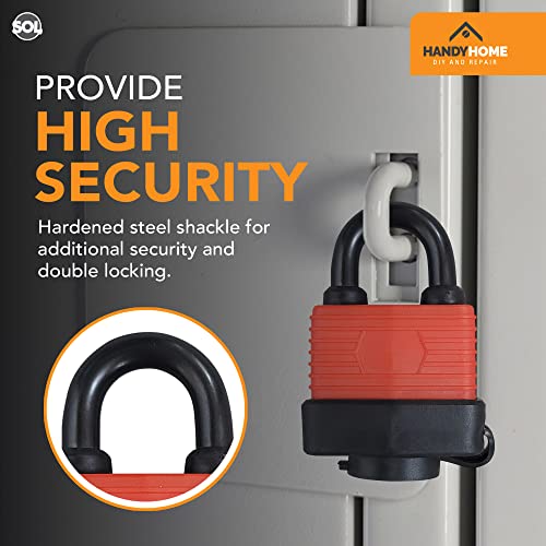 SOL 2pk 40mm Padlocks with Keys Outdoor Pad Locks for Shed Gate Garage Security Weather Resistant Metal Body Anti Theft Locking Hardware for Garden Storage Home Protection - Image 2