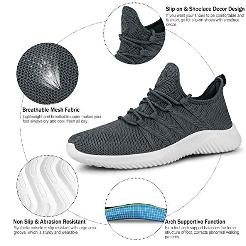 Image of Feethit Womens Slip On Running Shoes Breathable Walking Shoes Lightweight Gym Workout Shoes Non Slip Fashion Sneakers