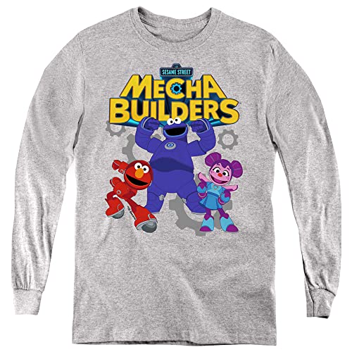 Popfunk Sesame Street Mecha Builders Group Youth Kids Boys & Girls Long Sleeve T Shirt