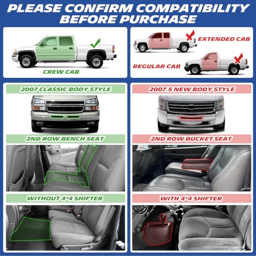 Image of Michelin Vehicle Mats for 1999-2007 Silverado /Sierra 1500 /2500 /2500HD /3500 | Crew Cab, 2007 Fit Classic Body Only, 2000-2006 Suburban /Yukon XL /Escalade ESV, All-Weather TPE Custom Fit Liner, Premier