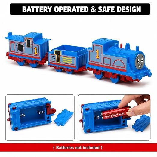 Image of Braintastic Play Train Set for Kids 3+ Years | Battery Operated Toy Train with Track | Colorful Railway Train Set for Boys & Girls | 14-Piece Train Track Toy