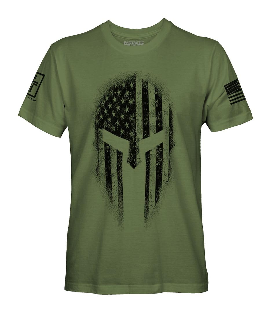 Fantastic TeesUSA American Spartan Patriotic Men's T-Shirt