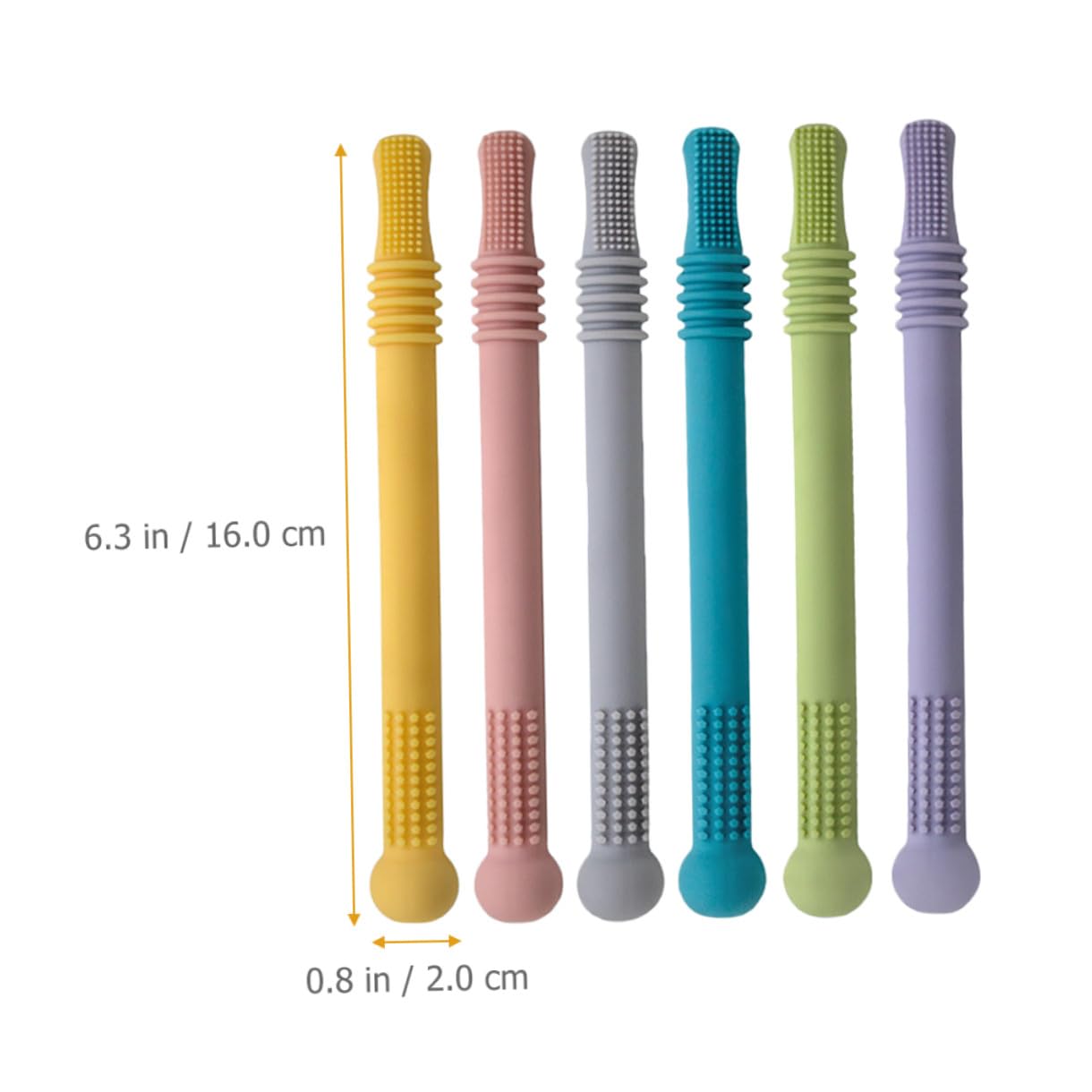 Yardwe Molar Tube per Dentizione, 6 Pezzi, Cannucce in Silicone | Giocattoli Sensoriali per Kids, Aiuta a Lenire le Gengive e Favorisce L’abilità Orale