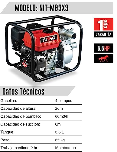 Motobomba a gasolina 3 pulgadas 22 Imagen adicional